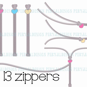 Zipper Clipart: 13 PNG Images with Transparent Background (Digital Download)