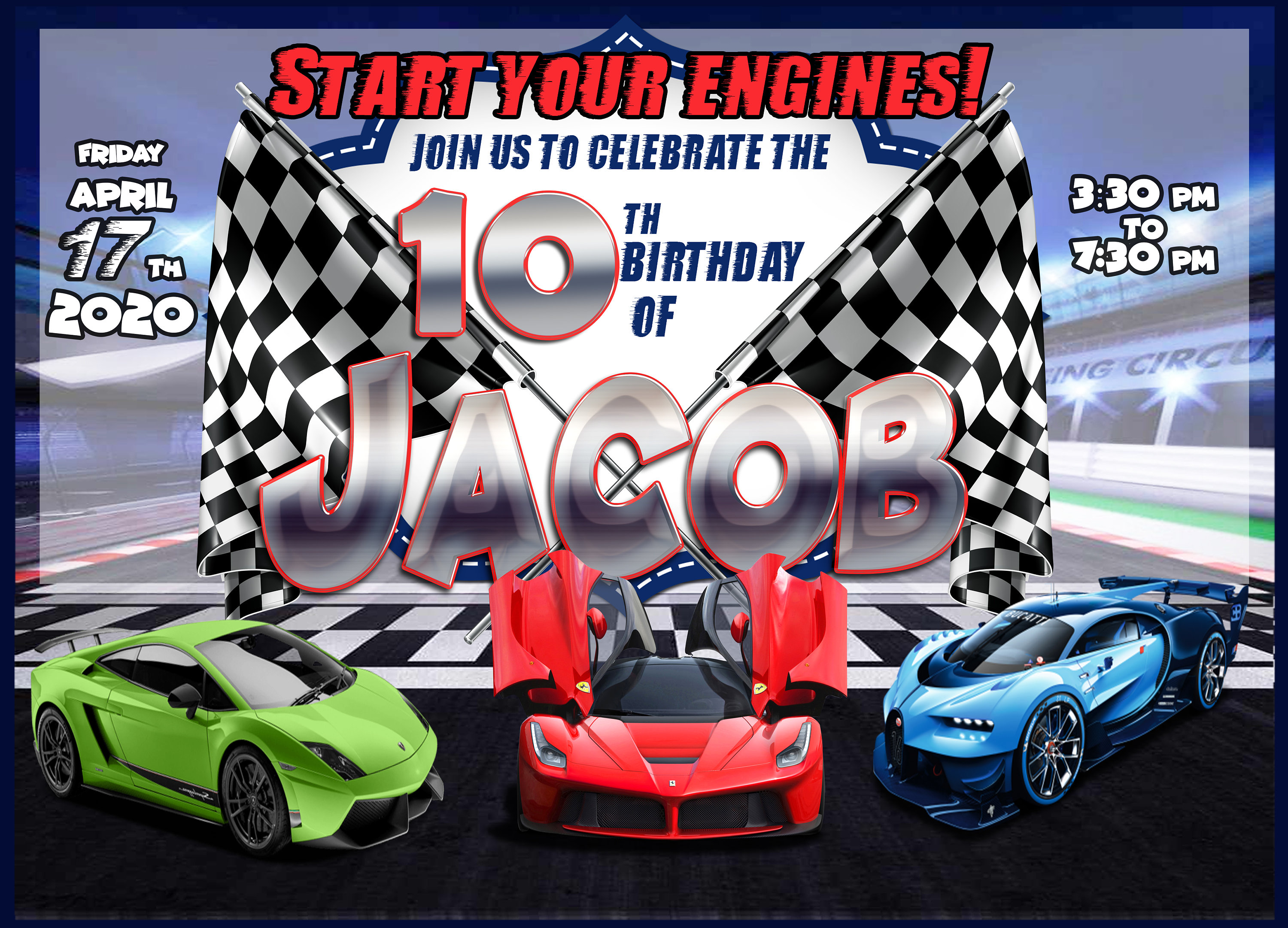 Race Car Invitation Ferrari Invitation Cars Etsy