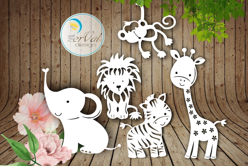 Download Animal Safari SVG DXF PNG pdf Design Papercutting Vinyl | Etsy