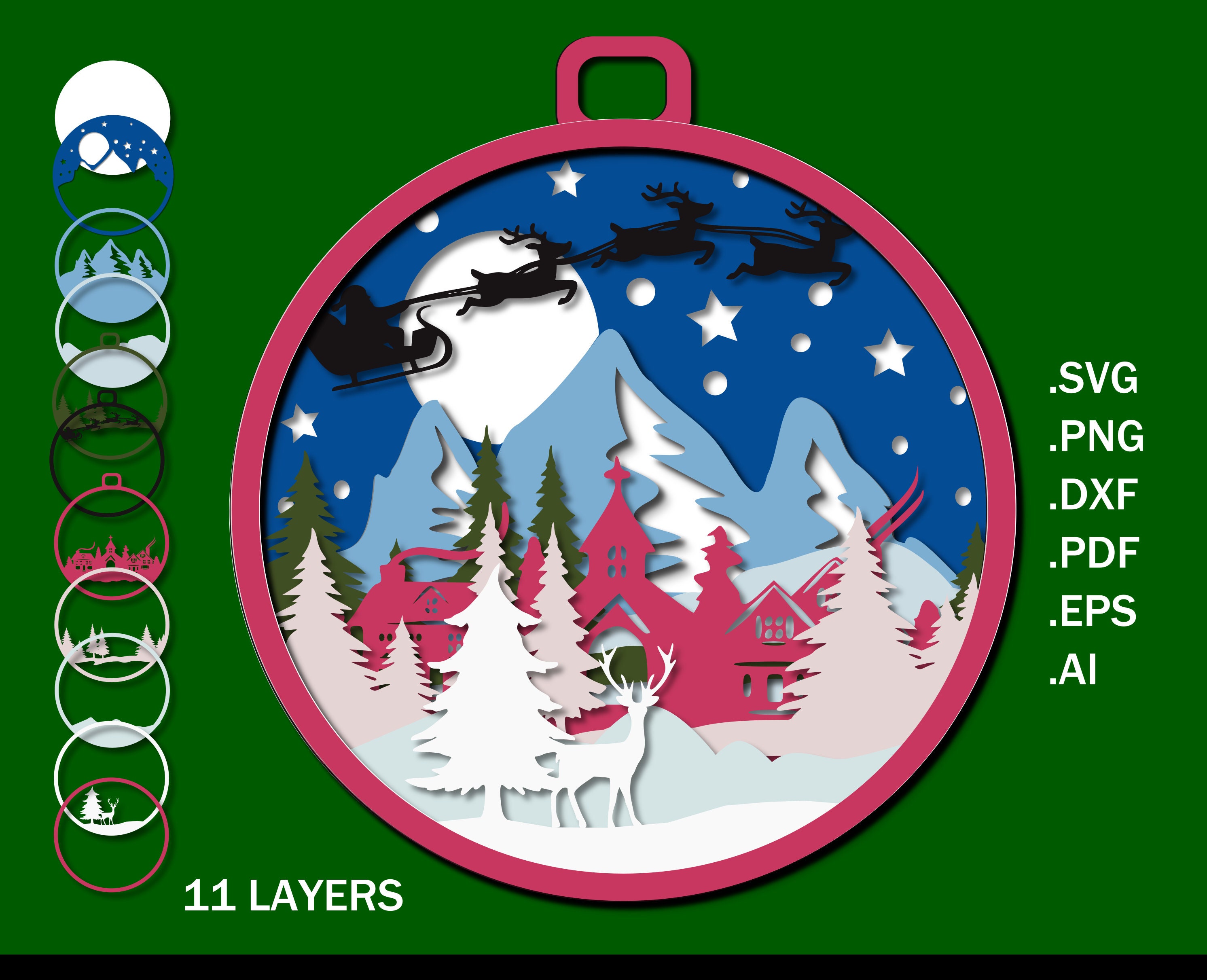 Download Christmas Ornament Svg 3d Layered Christmas Svg Multi Layer Etsy