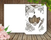 Couple Wedding Invitation Card Template, Laser Cut File (Digital Download)