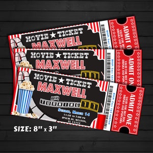 Movie Ticket Birthday Invitation, Printable Party Invite (Digital)