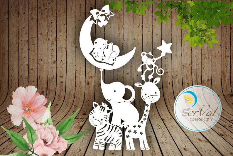 Download Animal Safari SVG DXF PNG pdf Design Papercutting Vinyl | Etsy