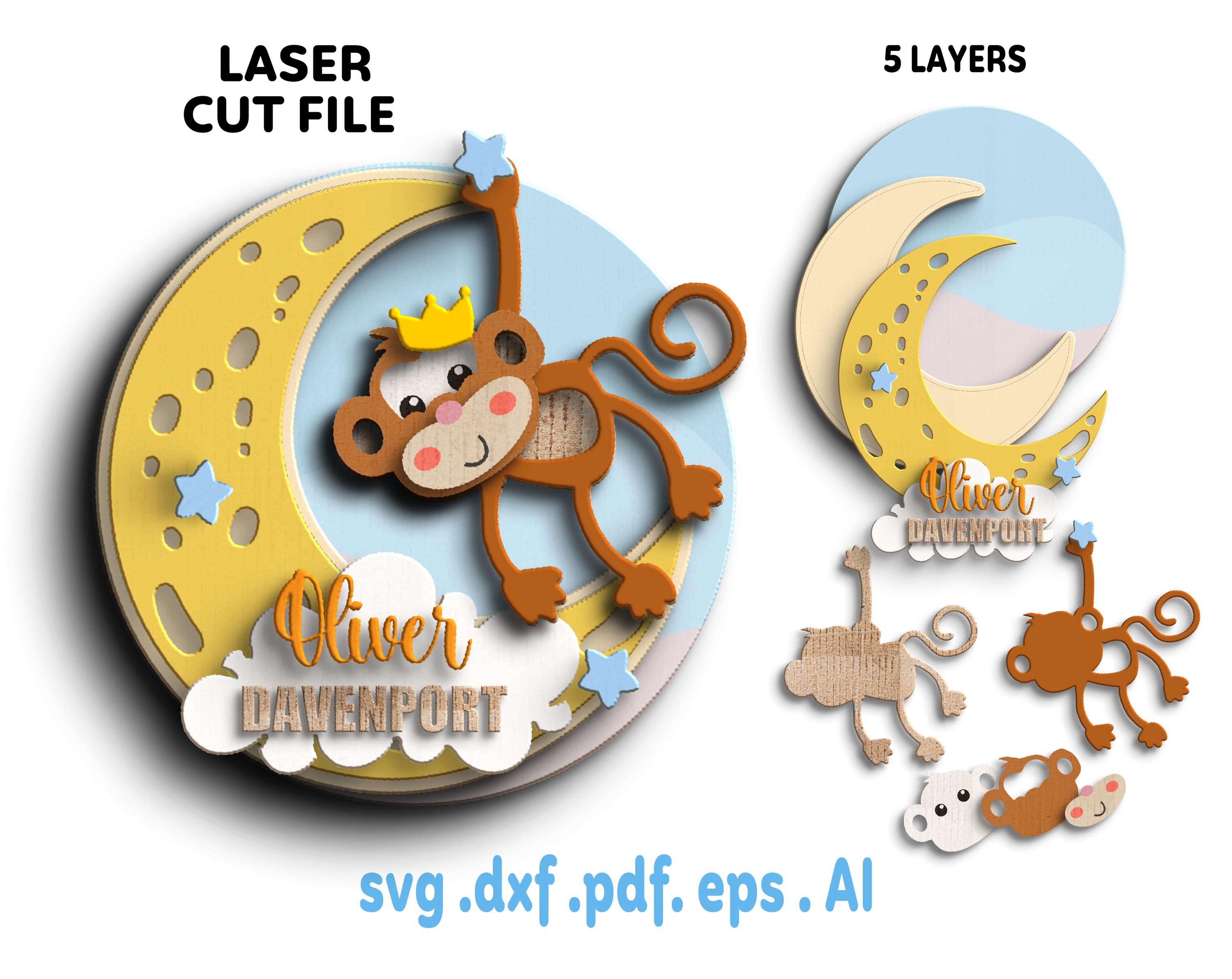 Baby Name Sign SVG Bundle: Laser Cut Nursery Animals (digital Download ...
