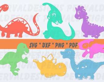 Baby Dinosaurs SVG Clipart – Silhouettes Digital Download for Cricut & Silhouette