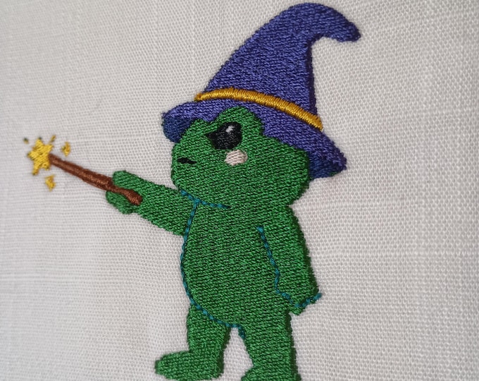 FROG WIZARD Machine EMBROIDERY Design File for 4x4 hoop