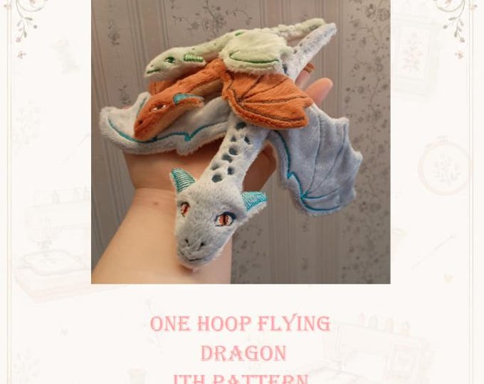 ITH DRAGON Embroidery File - 3 Different Sizes - 1 Hoop Dragon