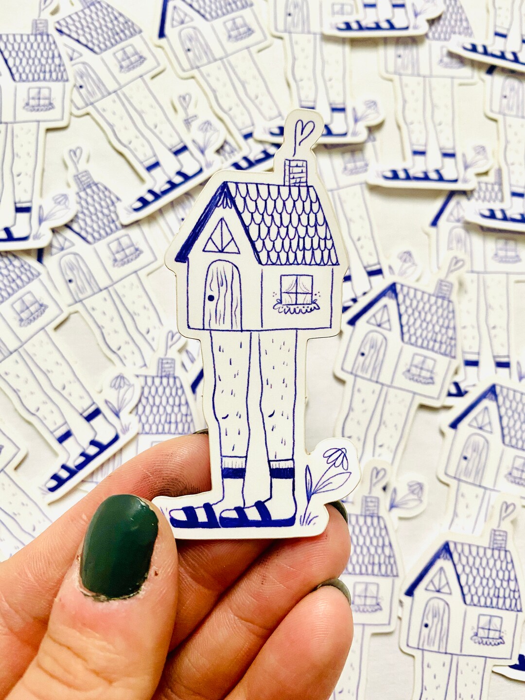 Birks and Socks House, Birkenstocks Sticker, Weird Sticker, Folk Art ...