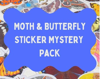 Moth and Butterfly Sticker Mystery Pack, Cottagecore Decals