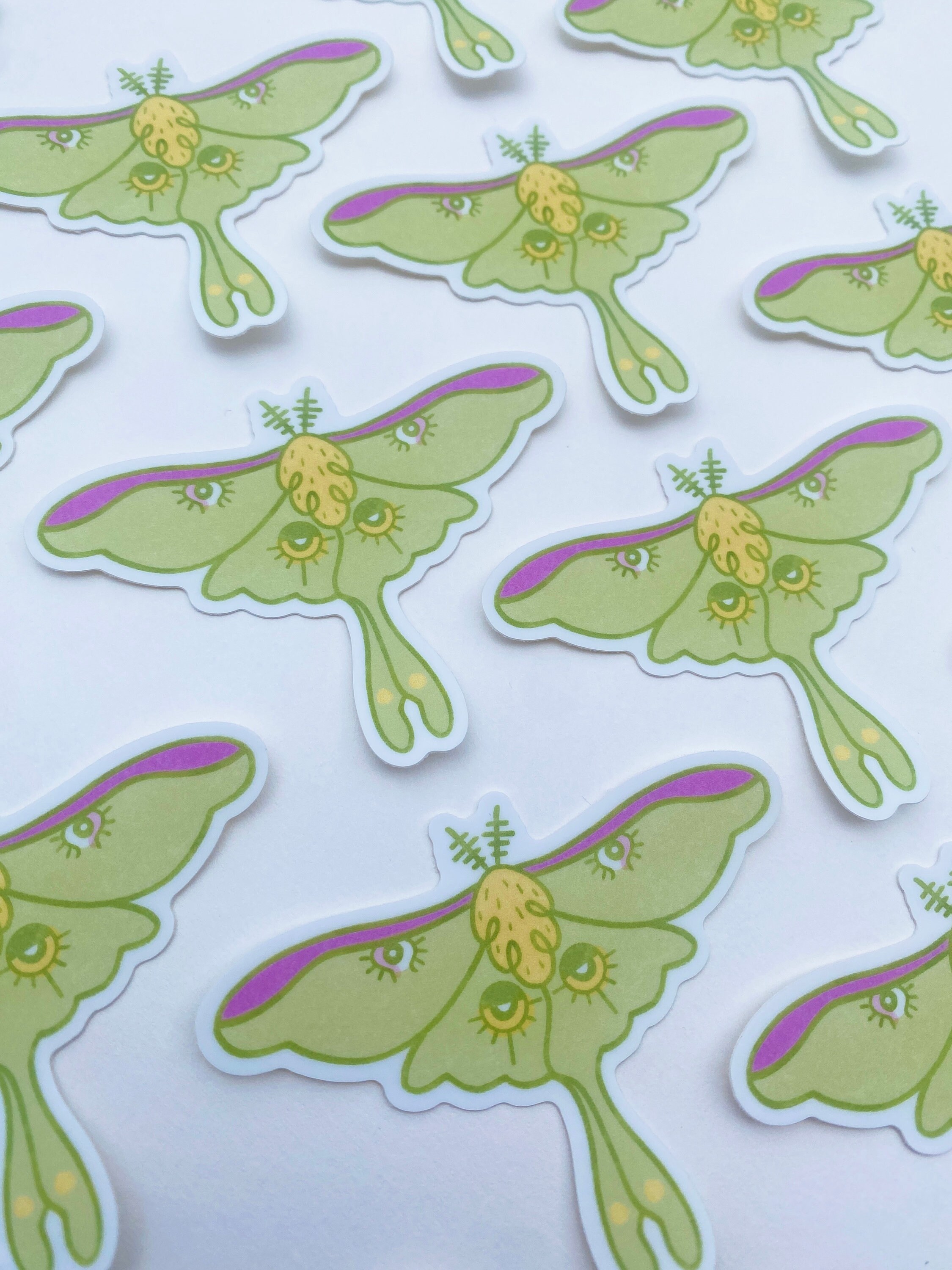Retro Luna Moth Vinyl Sticker - Etsy