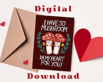 Mushroom Valentine Card - Digital Download