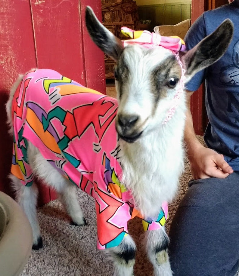 Red Reindeer Pajamas Pajamas for Goats Goat Pajamas Fleece Pet Pajamas Pet Pajamas Handcrafted Pajamas