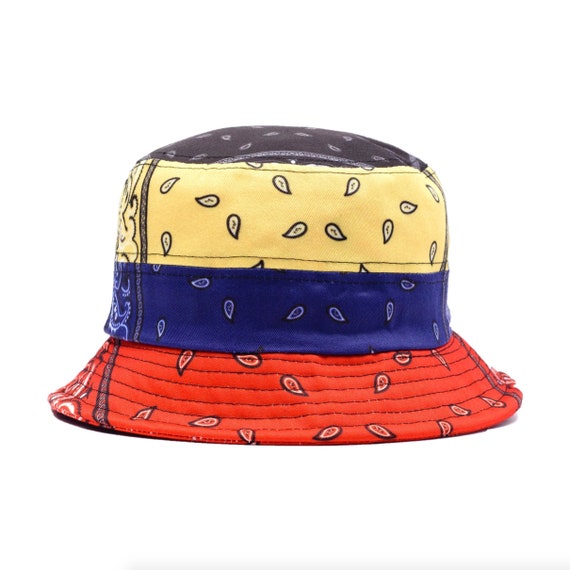 red bandana bucket hat