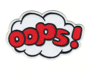 Comic Book Style Word "OOPS!" Costume Clothes Embroidery Patch - Classic Comic Book "OOPS" Costume Clothing iron-On Embroidery Patch #B425