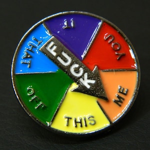Adult Rainbow Enamel Wheel of Fortune Lapel Pin - Rainbow Enamel Fortune Wheel Accessory Brooch Pin - Creative Fashion Collar Lapel Pin BB33