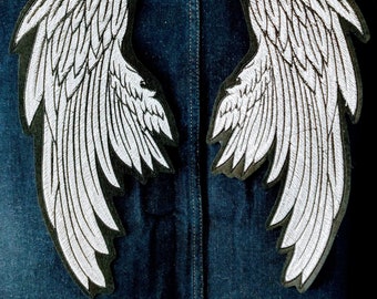 Huge Set Silver Cloth Angel Wings Embroidery Patch - Spiritual Fantasy Embroidery Wings Patch - Iron On Embridered Angel Wings Back Patch 13