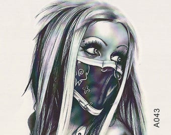 Drawing Gangster Pin Up Girl Tattoo