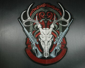 Jacket MASSIVE Deer Hunters Iron-On Embroidered Patch Big Deer Stag Hunting Patch Embroidery Iron-On Patch For Clothes Backpack 196