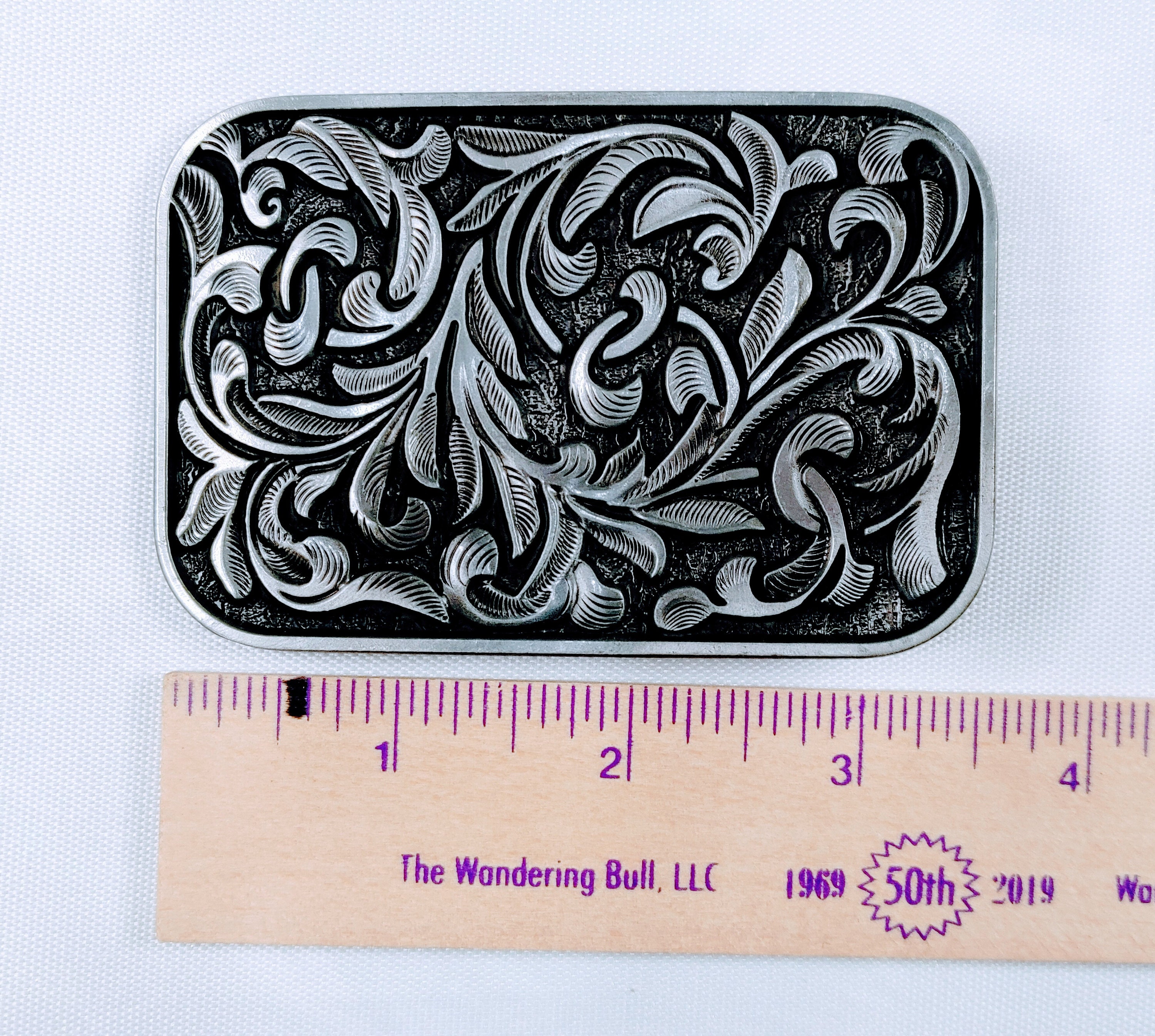 専用backsheergiletsetup decorativetulletop Silver Scrollwork Pewter Belt Buckle - Decorative Floral