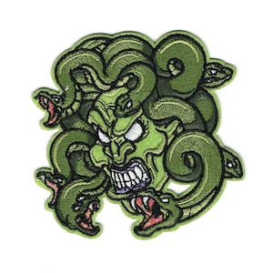 Medusa Head Embroidered Patch - Greek Mythology Medusa Embroidery Patch - Myth & Legends Iron On Patches #B314