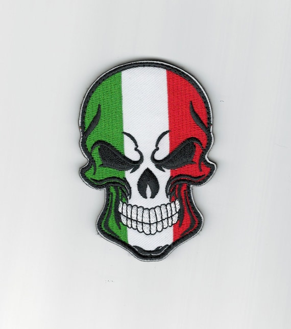 Italian Skull Embroidered Backed Tactical Patch Italy Italian National Flag  Skull Military Embroidery Patch Skull Patches B745 -  Italia