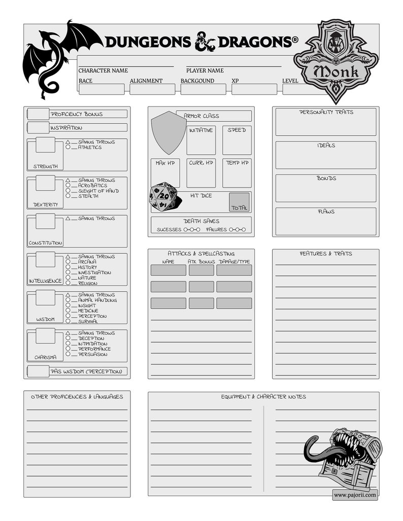 dungeons-dragons-5e-monk-character-sheet-2-sided-digital-etsy