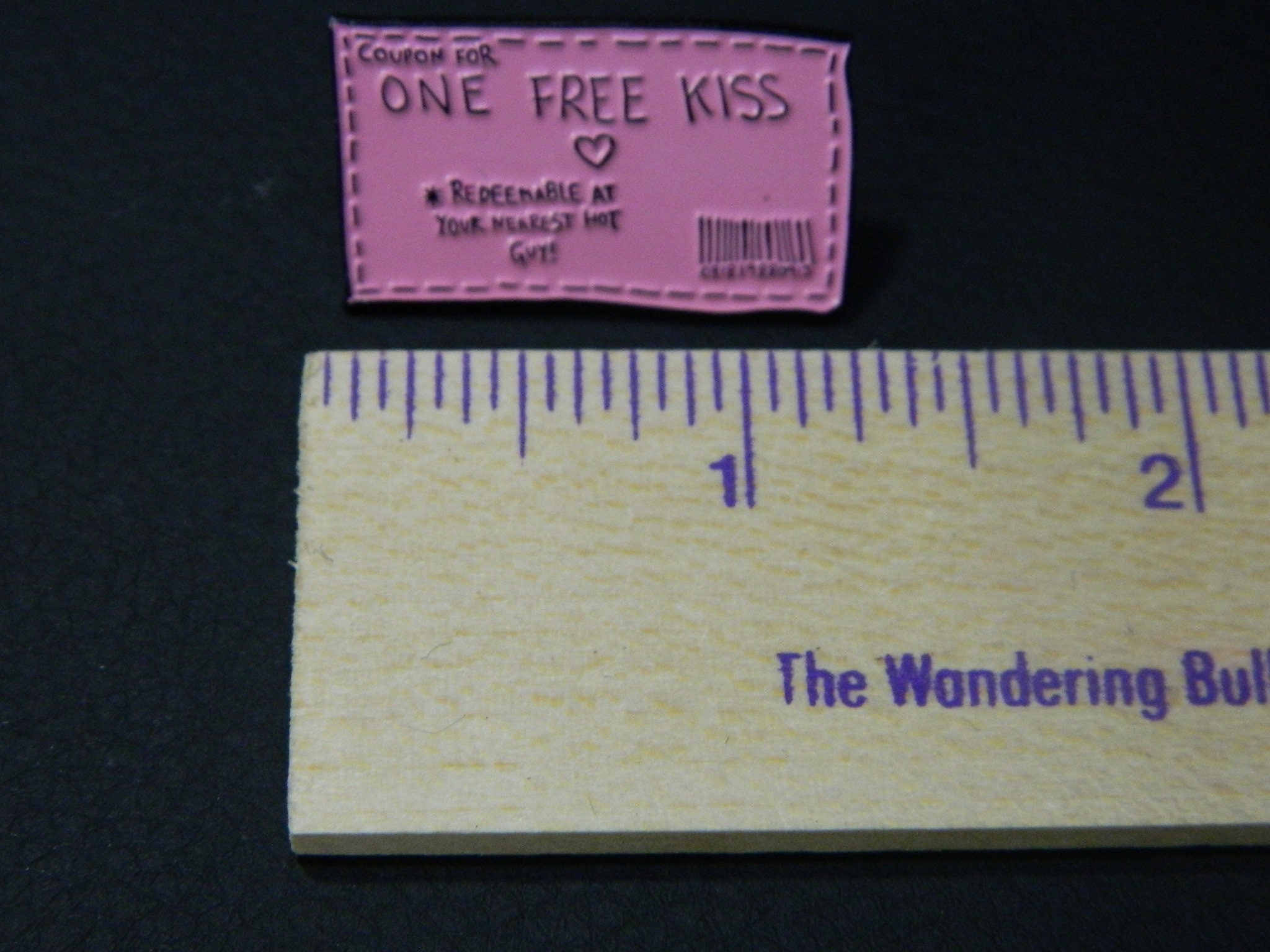 Pink One Free Kiss Coupon Ticket Stylized Lapel Etsy