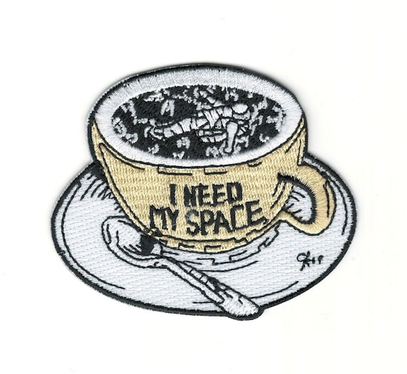 Astronaut Embroidery Patch Astronaut Floating in Space Coffee