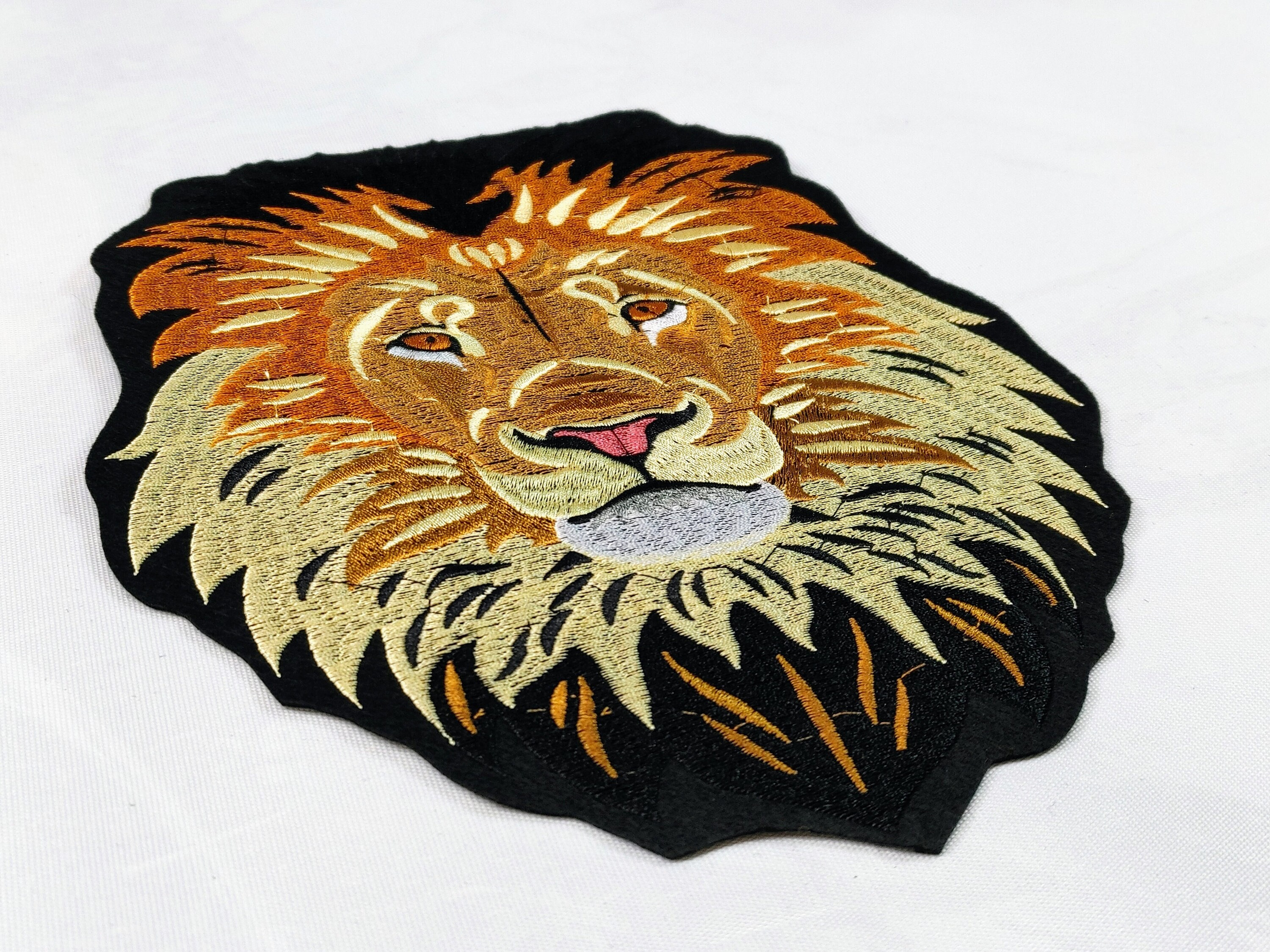 Large Male Lion Head Iron-on Embroidered Big Cat Lion Patch - Etsy