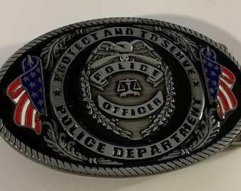 Police Officer Metal Belt Buckle Men's Specialty Metal Belt - Main Image