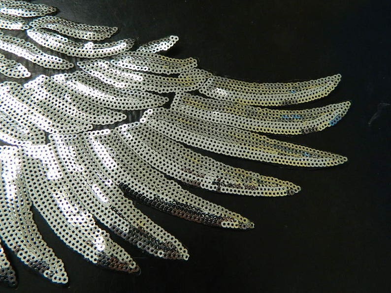 Huge Set Silver Sequin Angel Wings Embroidery Patch - Etsy