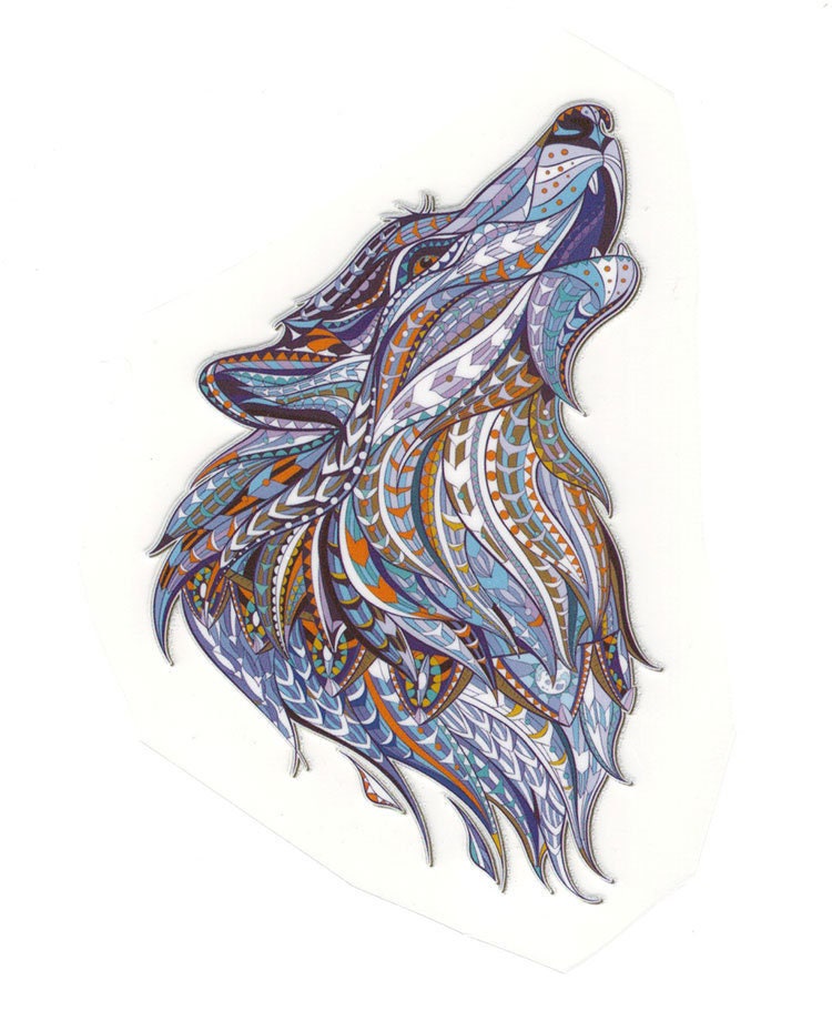Medium Blue Wolf Iron on Transfer Sticker DIY Patch Color Etsy