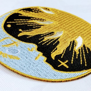 Small Sun & Moon Embroidery Patch - Solar Opposites Victorian Style Sun and Moon Embroidered Patch - Shirt or Jeans Accessory Patches #B253
