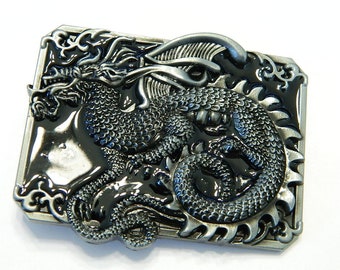 Viking Dragon Metal Belt Buckle -Specialty Metal Belt Buckles - Bikers Stylized Fantasy Dragon Belt Buckle - Unique Guys Belt Buckles #B629