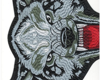 2pcs Animal Embroidery Applique Cloth Patches Gray Wolf Head Embroidered  Back Glue DIY Iron On Patches For Jackets, Sew On Patches For Clothing  Backpa