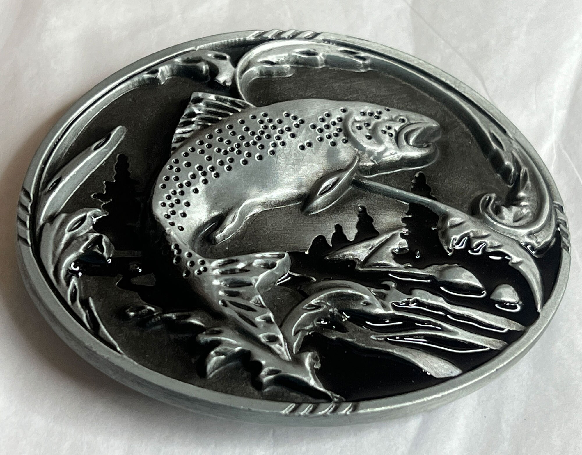 Trout Fishing Metal Belt Buckle Specialty Fishing Metal Belt Etsy