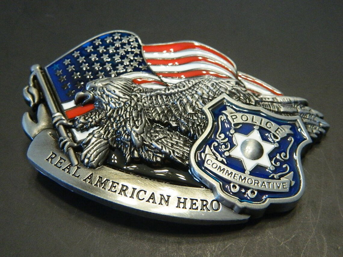 Police Department Metal Belt Buckle Mens Specialty Metal Etsy