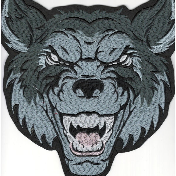 Large WereWolf Head Iron-On Embroidered  Wolf Patch - Big WereWolf Embroidery Patch Cloths, Jacket, Backpack - IronOn Lycanthropy Patch 130