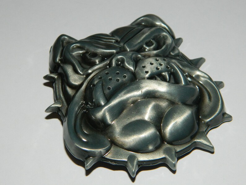 Unique Guys Belt Buckle Stylized Gray Metal Bulldog Belt Buckle Specialty Metal Belt Buckles Silver English Bulldog Metal Belt Buckle