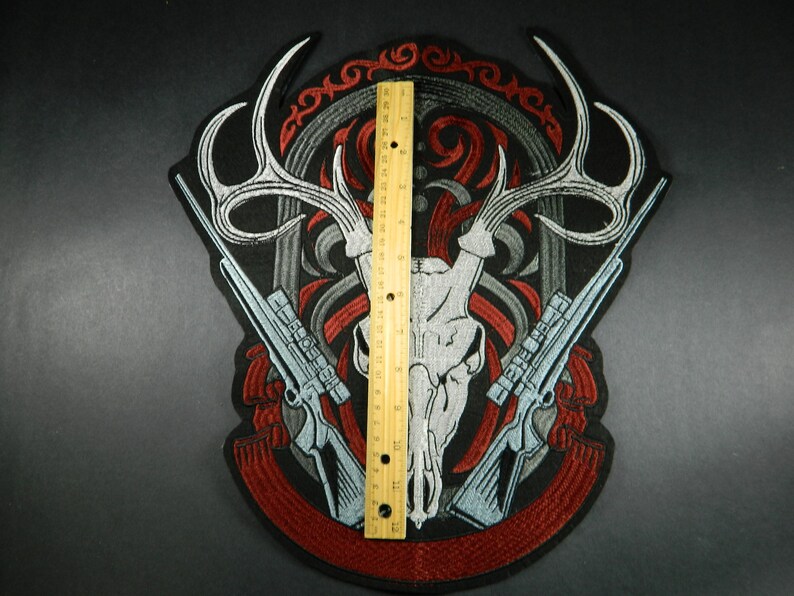 Jacket MASSIVE Deer Hunters Iron-On Embroidered Patch Big Deer Stag Hunting Patch Embroidery Iron-On Patch For Clothes Backpack 196