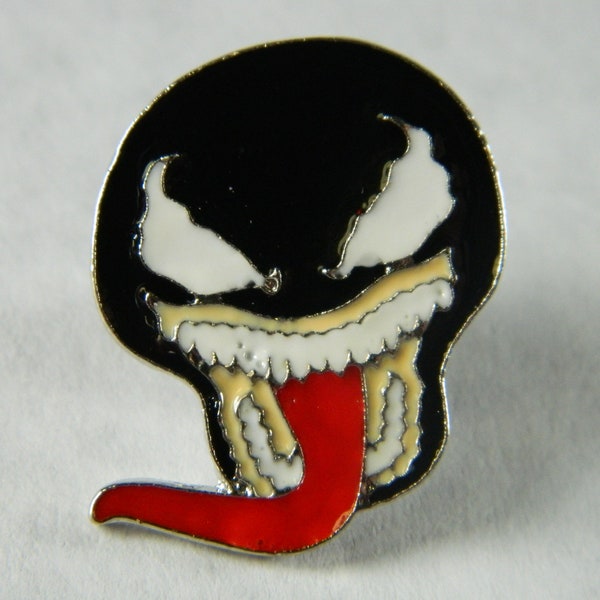 Cool Black Venom Eddie Brock Decorative Lapel Pin - Sleek We Are Venom Face Lapel Pin - Venom Super Villain Monster Costume Pins #B515