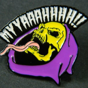 Skeletor Hooded Skull Lapel Pin - Reaper &quot;MYYAAAHHHH&quot; Skelator Skull Lapel Pin For Clothes, Jacket, Backpack #B510