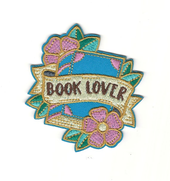 Book Lover Embroidery Patch island book Lover Librarian or Avid