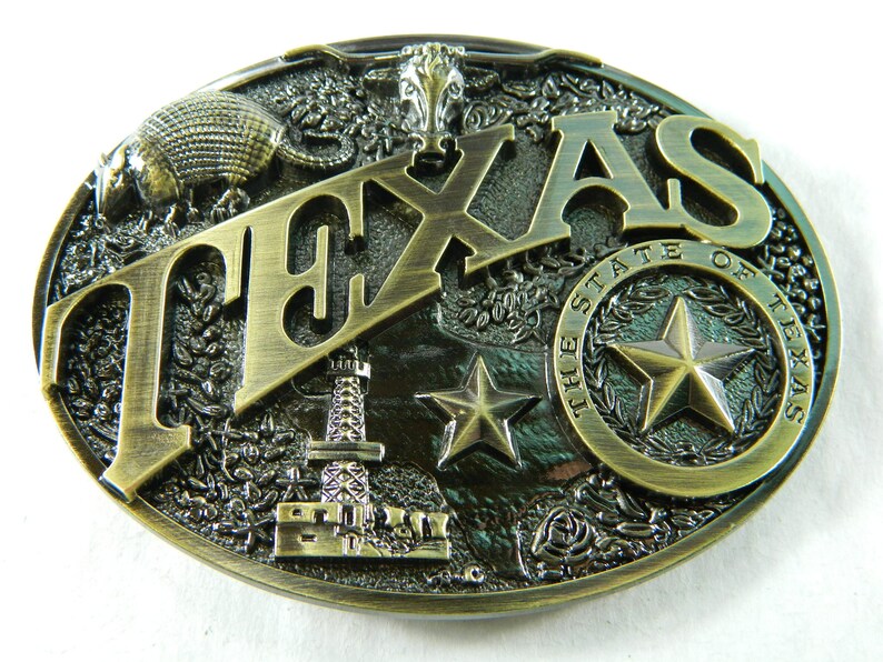 Texas State Bronze Pewter Belt Buckle Mens Specialty Texas - Etsy