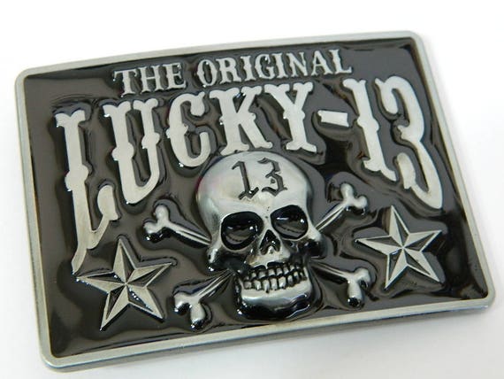 Gamblers Lucky 13 Metal Belt Buckle 