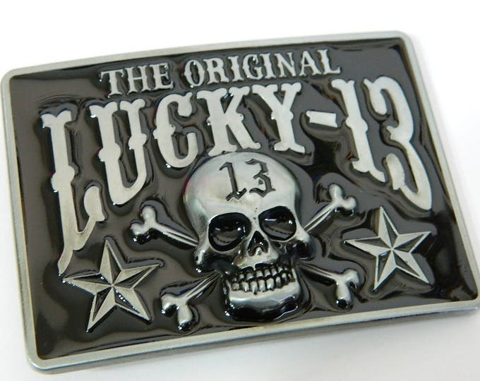 Gamblers Lucky 13 Metal Belt Buckle Mens Specialty Metal Belt Bucklesvegas Stylized Lucky 13