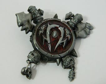 World of Warcraft Horde Metal Belt Buckle-Mens Specialty Metal Belt Buckles- Gamer WoW The Horde Belt Buckle- Unique Guys Belt Buckles #B640