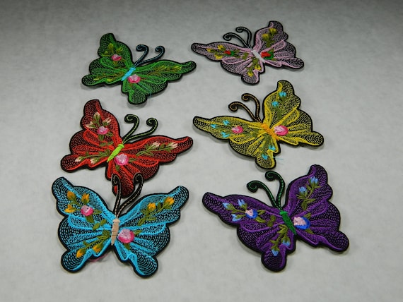 Big Butterfly Embroidered Patch, Large Sew on Patches, Iron on Embroidery  Applique, Craft Supplies 