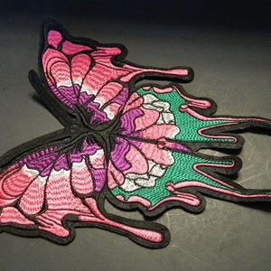 Large Soft Colors Butterfly Embroidery Patch - Multi Color Butterfly Clothing Embroidery Patch - Sew On Clothes Backpack Decor Patch