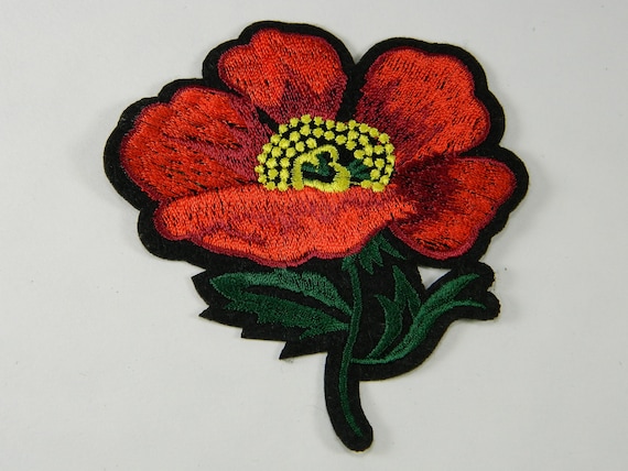 Red Peony Big Patch Applique Embroidery Flower Patches Sewing Patch Custom  DIY Decoration Accessories for Clothes Bags Jeans Hat